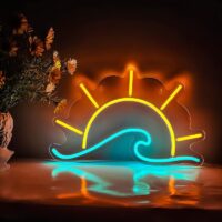 تابلو نئون فلکسی طرح خورشید و دریا - کد NEON125-تابلو سازی رضا(پس کرایه)