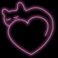 تابلو نئون فلکسی طرح گربه  - کد NEON164 - تابلوسازی رضا