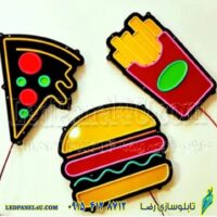 تابلو نئون فلکسی مدل  نئون فلکسی طرح فست فود پک سه عددی کد 545-تابلو سازی رضا (پس کرایه)