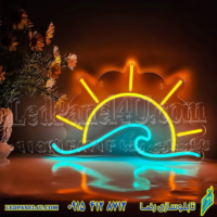 چراغ خواب مدل نئون فلکسی نیونی طرح خورشید و دریا کد 385 -تابلو سازی رضا (پس کرایه)
