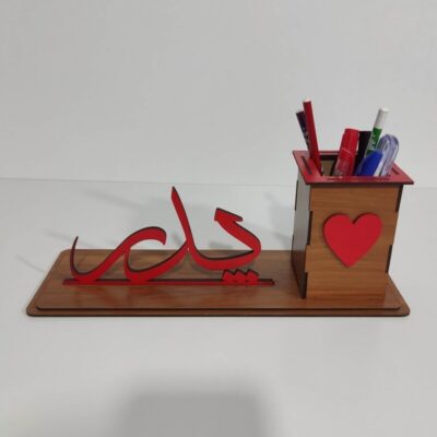 جای گل با کلمه پدر جامدادی - جاقلمی چوبی مناسب هدیه روز پدر یا مادر کد 595 تابلو سازی رضا(پس کرایه)