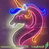 چراغ دیواری مدل نئون طرح  یونیکورن یالدار کد 420 -تابلو سازی رضا (پس کرایه)