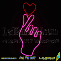 تابلو نئون فلکسی مدل قلب انگشتی کد397 -تابلو سازی رضا (پس کرایه)